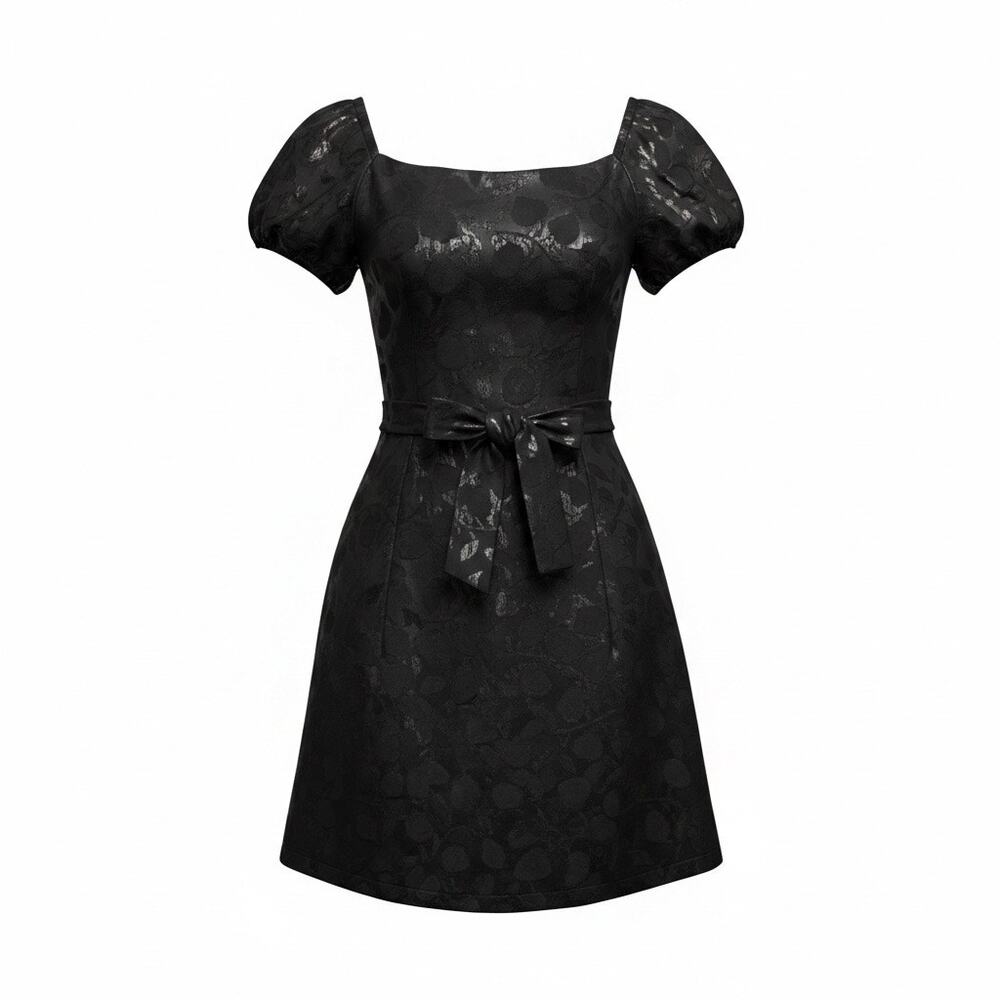 Moschino Black Textured Midi Dress Shimmer Elegant Evening Cocktail Party.  14